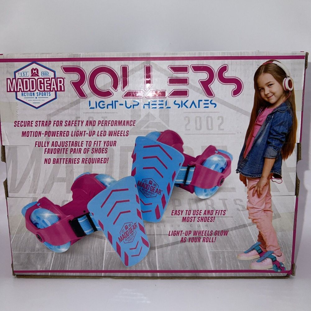 Madd Gear Rollers Light-up Heel Skates Brand New Glow & Roll 6+ Max. Weight110# - Picture 3 of 8